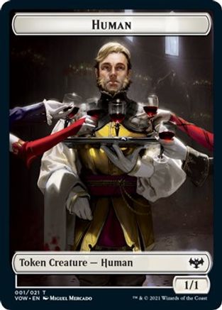 Human (001) // Vampire (016) Double-Sided Token (VOW-1 // 16) - Innistrad: Crimson Vow Foil