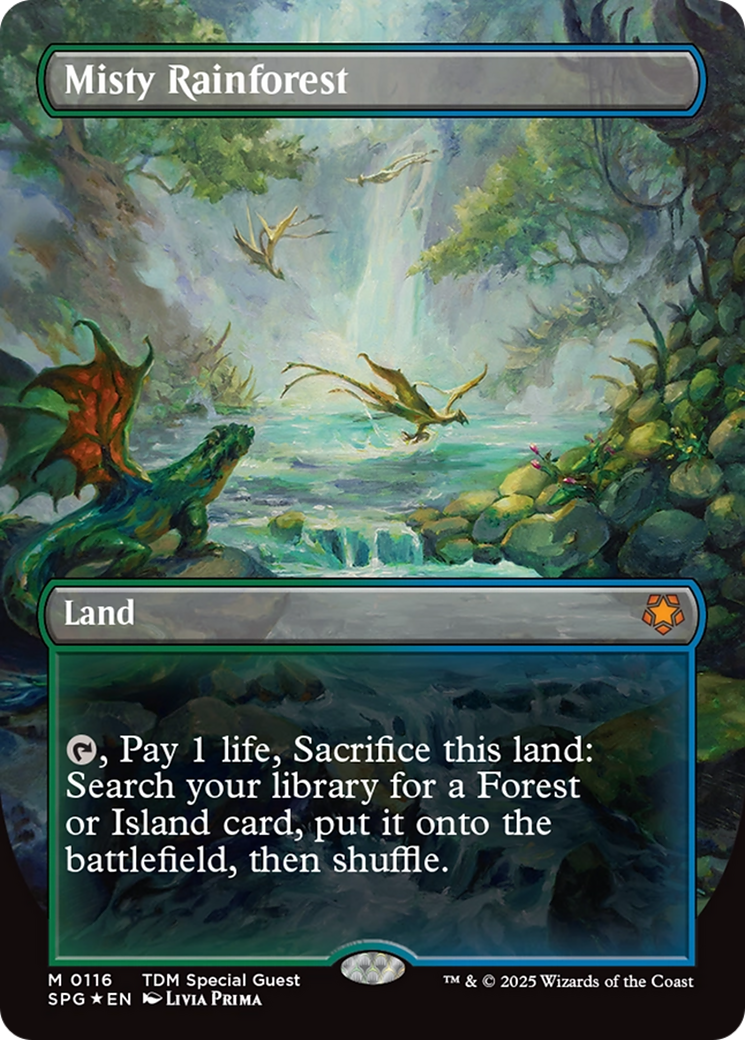 Misty Rainforest (Borderless) (Dragonscale Foil) (SPG-116) - Special Guests