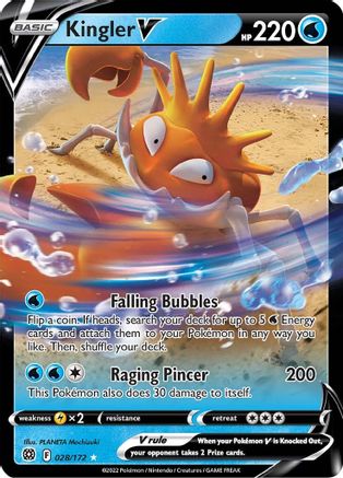 Kingler V 028/172/172 - Ultra Rare - Holofoil