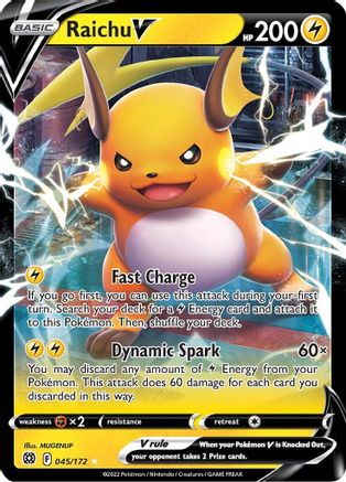 Raichu V 045/172/172 - Ultra Rare - Holofoil