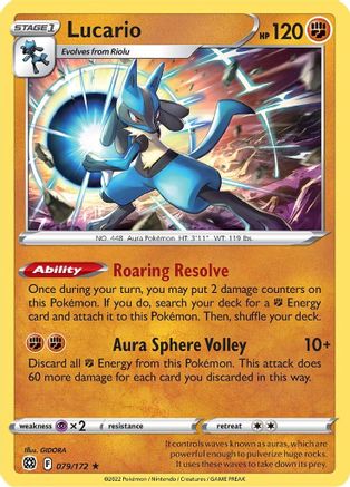 Lucario 079/172/172 - Holo Rare - Holofoil