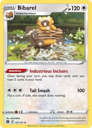 Bibarel 121/172/172 - Holo Rare - Holofoil
