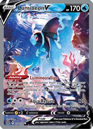 Lumineon V (Alternate Full Art) 156/172/172 - Ultra Rare - Holofoil