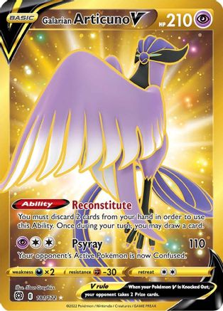 Galarian Articuno V (Secret) 181/172/172 - Secret Rare - Holofoil