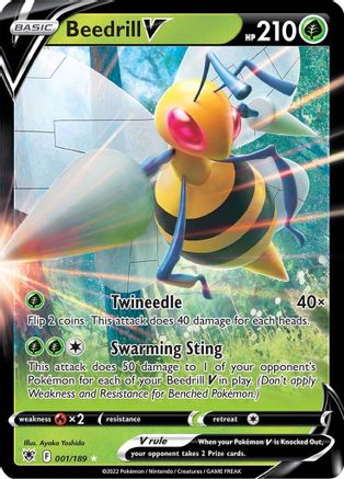 Beedrill V 001/189/189 - Ultra Rare - Holofoil