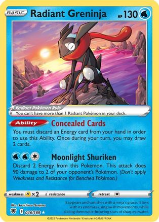Radiant Greninja 046/189/189 - Radiant Rare - Holofoil