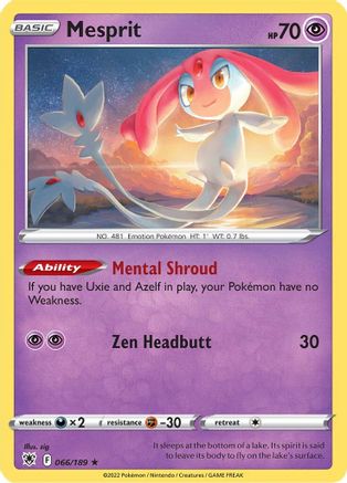 Mesprit 066/189/189 - Holo Rare - Holofoil