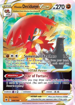 Hisuian Decidueye VSTAR 084/189/189 - Ultra Rare - Holofoil