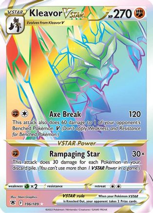 Kleavor VSTAR (Secret) 196/189/189 - Secret Rare - Holofoil