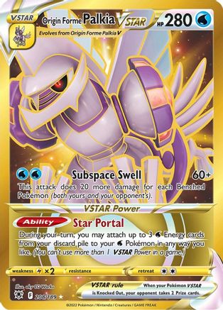 Origin Forme Palkia VSTAR (Secret) (208) 208/189/189 - Secret Rare - Holofoil