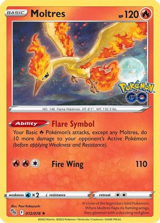 Moltres 012/078/78 - Holo Rare - Holofoil