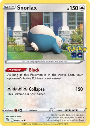 Snorlax 055/078/78 - Holo Rare - Holofoil