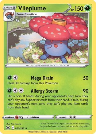 Vileplume 003/196/196 - Holo Rare - Holofoil