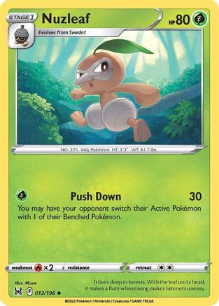 Nuzleaf 012/196/196 - Uncommon