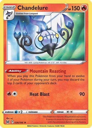 Chandelure 026/196/196 - Holo Rare - Holofoil
