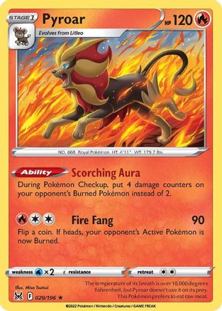 Pyroar 029/196/196 - Holo Rare - Holofoil