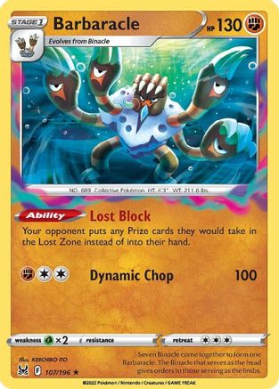 Barbaracle 107/196/196 - Holo Rare - Holofoil