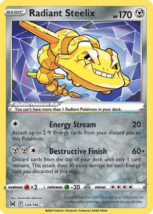 Radiant Steelix 124/196/196 - Radiant Rare - Holofoil