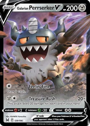 Galarian Perrserker V 129/196/196 - Ultra Rare - Holofoil