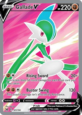 Gallade V (Full Art) 181/196/196 - Ultra Rare - Holofoil