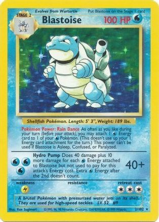 Blastoise 002/102/102 - Holo Rare - Holofoil