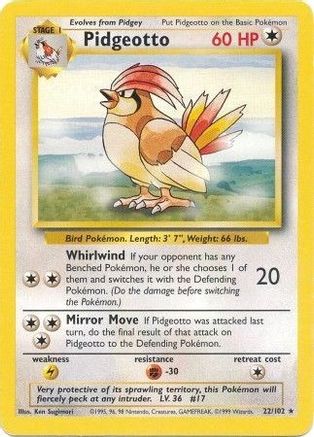 Pidgeotto 022/102/102 - Rare
