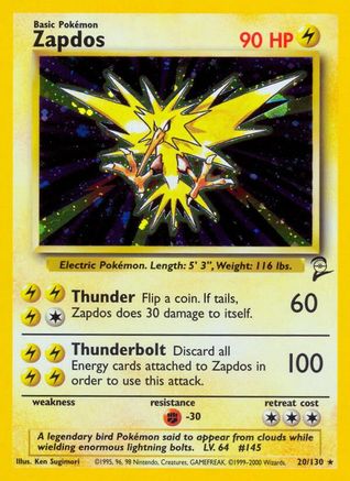 Zapdos 020/130/130 - Holo Rare - Holofoil