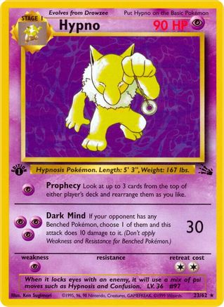 Hypno (023/62) - Fossil 1st Edition