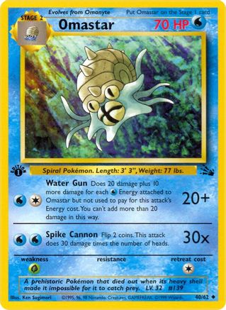 Omastar (040/62) - Fossil 1st Edition