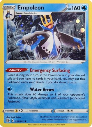 Empoleon 037/172 - Holo Rare - Holofoil