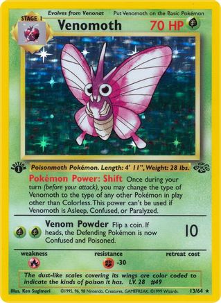 Venomoth (13) 013/64/64 - Holo Rare - Holofoil