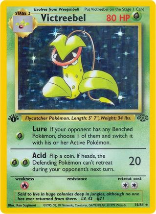 Victreebel (14) 014/64/64 - Holo Rare - 1st Edition Holofoil