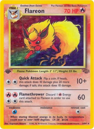 Flareon (3) 003/64/64 - Holo Rare - Unlimited Holofoil