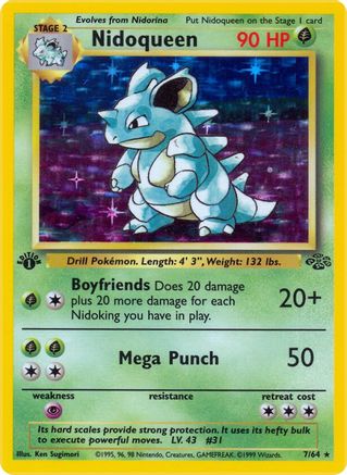 Nidoqueen (7) 007/64/64 - Holo Rare - Unlimited Holofoil