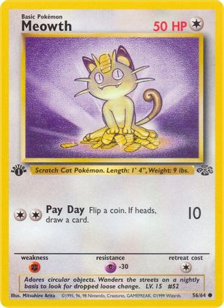 Meowth 056/64/64 - Common - 1st Edition