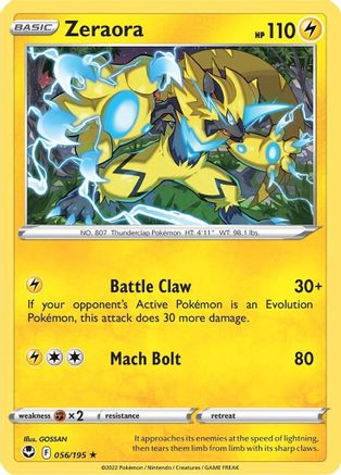 Zeraora 056/195/195 - Rare