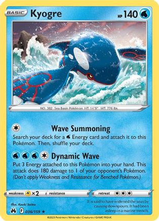 Kyogre 036/159/159 - Holo Rare - Holofoil