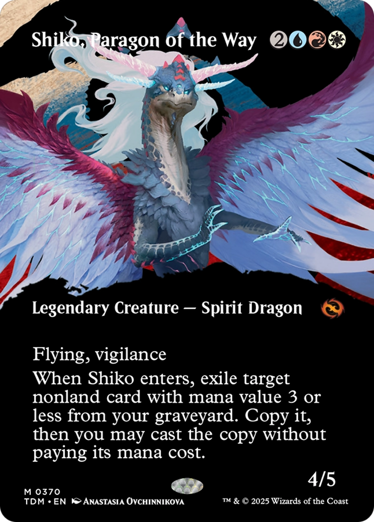 Shiko, Paragon of the Way (Borderless) (TDM-370) - Tarkir: Dragonstorm Foil