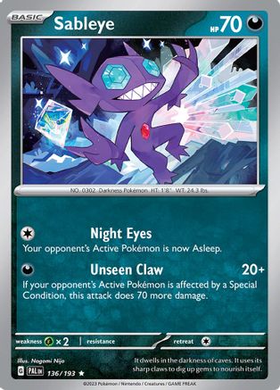 Sableye 136/193 - Rare - Holofoil