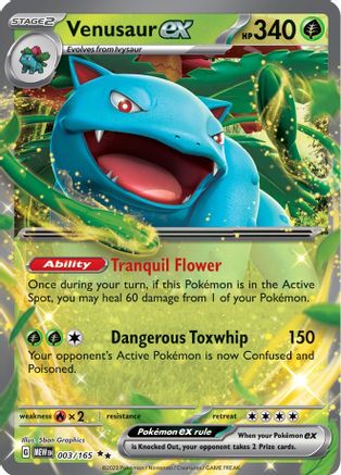 Venusaur ex 003/165 - Double Rare - Holofoil
