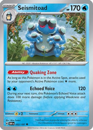 Seismitoad 052/197 - Uncommon
