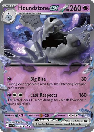 Houndstone ex 102/197 - Double Rare - Holofoil