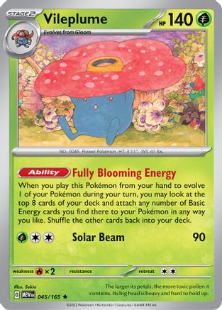 Vileplume 045/165 - Rare - Holofoil