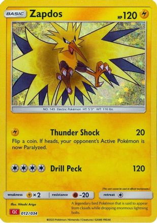 Zapdos 012/034 - Classic Collection - Holofoil