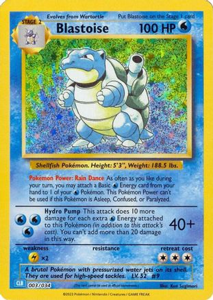 Blastoise 003/034 - Classic Collection - Holofoil
