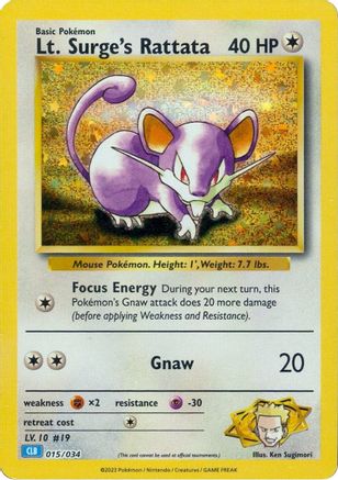 Lt. Surge's Rattata 015/034 - Classic Collection - Holofoil