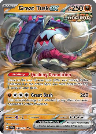 Great Tusk ex 053/091 - Double Rare - Holofoil