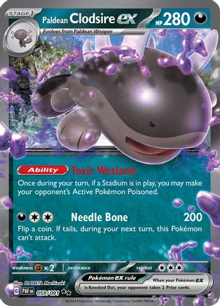 Paldean Clodsire ex 059/091 - Double Rare - Holofoil