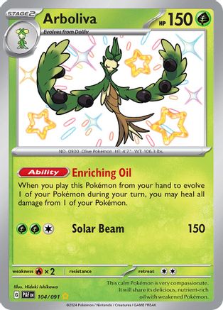 Arboliva 104/091 - Shiny Rare - Holofoil