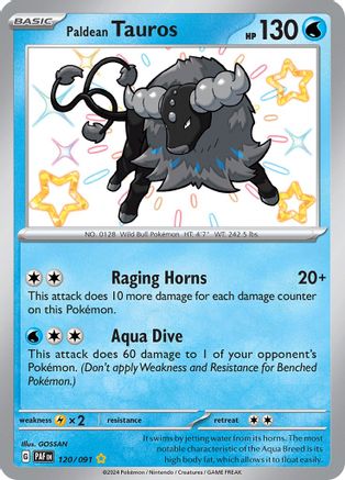Paldean Tauros 120/091 - Shiny Rare - Holofoil